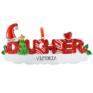 Daughter Personalized Christmas Ornament , Family Christmas Ornament, Christmas Decoration for Tree, Family Ornament