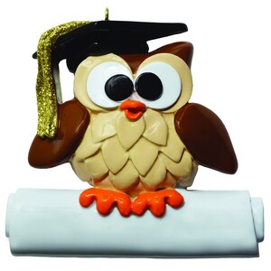 WISE OWL Personalized Christmas Ornament - Hand Personalized Christmas Ornament - Christmas Decoration for Tree