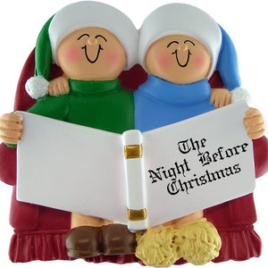 Family on Couch 2 People Personalized Christmas Ornament , Christmas Decoration for Tree, Family Ornament