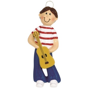 Guitar Boy Personalized Christmas Ornament- Hand Personalized Christmas Ornament - Christmas Decoration for Tree