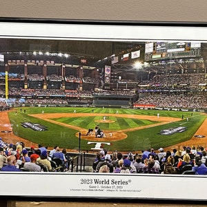 2023 World Series Poster, Game One Texas Rangers vs Arizona Diamondbacks Metal Frame Panoramic Poster, Texas Rangers Panoramic Poster-2140