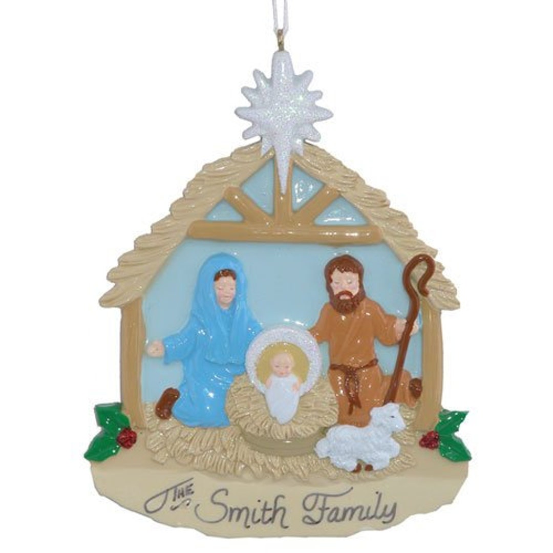 Nativity Personalized Christmas Ornament , Christmas Ornament, Christmas Decoration for Tree ...