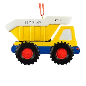 Dump Truck Ornament, Dump Truck Personalized Christmas Ornament, Kids Christmas Ornament, Christmas Decoration for Tree