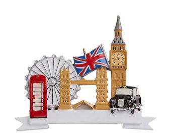 Personalized London Landmarks Ornament: Travel Gift
