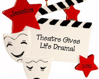 Personalized Drama Star Christmas Ornament: Theatre Gift