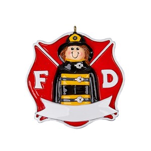 Firefighter Girl Personalized Ornament-Hand Personalized Christmas Ornament