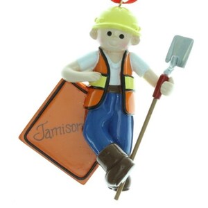 Construction Guy Personalized Christmas Ornament , Occupation Christmas Ornament, Christmas Decoration for Tree, Christmas Tree Ornament