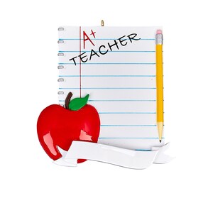 Teachers Notebook Personalized Ornament-Hand Personalized Christmas Ornament