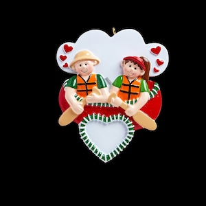 Canoe Couple Personalized Christmas Ornament - Hand Personalized Christmas Ornament - Christmas Decoration for Tree - Travel