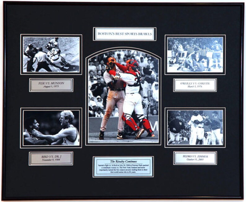 Boston Red Sox N.E.Patriots Boston Bruins Boston Best Sport Brawls Framed Collage Boston Celtics