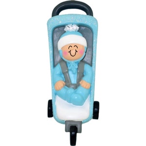 Child in Stroller Male Personalized Christmas Ornament