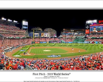 The Washington Nationals 2019 World Series  Game Three First Pitch Panoramic Poster Print 2133