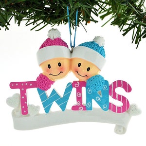 Twins Girl & Boy Personalized Christmas Ornament, Kids Christmas Ornament, Christmas Decoration for Tree, Christmas Tree Ornament