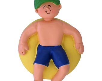 Personalized Inner Tube Man Christmas Ornament, Tree Decoration