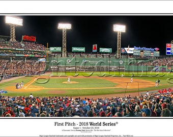 Boston Red Sox 2018 World Series  Game One First Pitch Panoramic Poster Print 2124