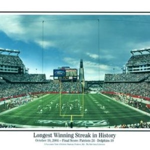 NFL New England Patriots Gillette Stadium Longest Winning Streak Panoramic Poster 1021