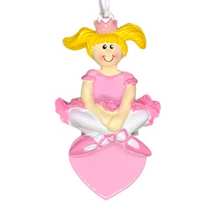 BALLET PRINCESS - Blonde Personalized Christmas Ornament - Hand Personalized Christmas Ornament - Christmas Decoration for Tree