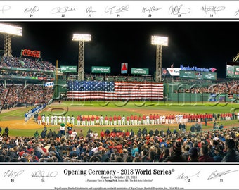 Boston Red Sox 2018 World Series Opening Ceremony/w Game Inserts & Facsimile Signature Poster 2123