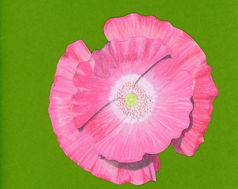 Iceland Poppy Art Card – Digital Print Flower Greeting Card