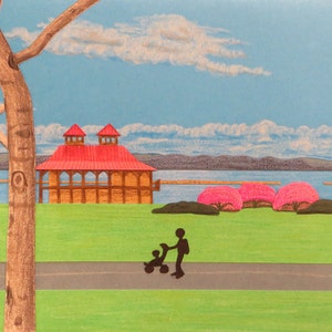 Mai Sonntag Grußkarte.  Kunst-Karte.  Schneiden Sie Papier.  Fahrradkarte.  Leere Karte.  Burlington, Vermont.