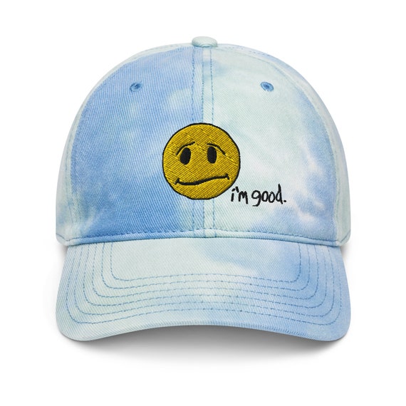 Cloud Tye Dye Dad Hat: Embroidered Smiley Face, 90s Style - Etsy display picture 3
