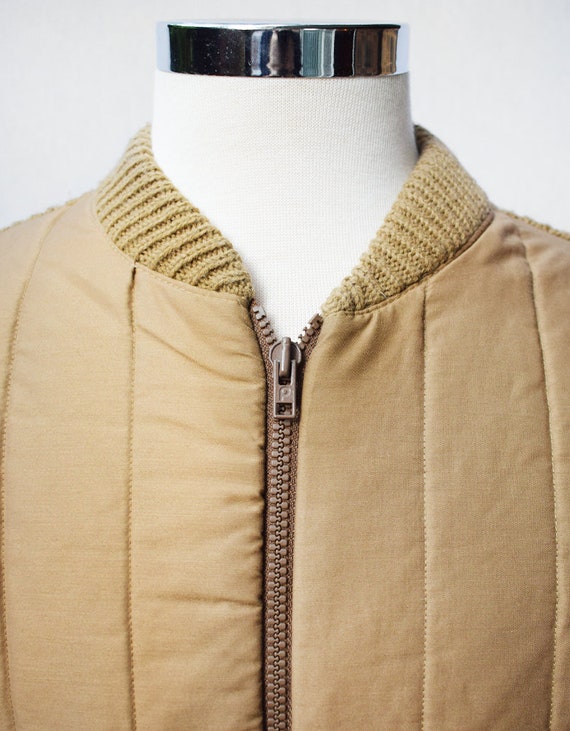 Vintage 1980s St Michael Beige Zip Front Knitted … - image 5