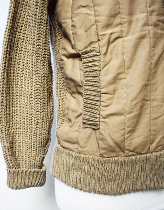 Vintage 1980s St Michael Beige Zip Front Knitted … - image 3