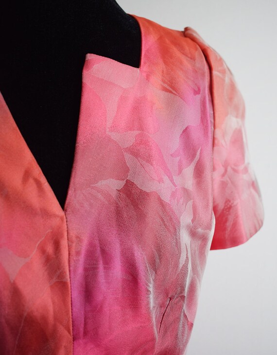 SALE! Vintage 1980s Pink and Orange Floral Dress,… - image 3