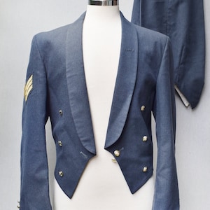 Vintage 1970er Blauer RAF Anzug, 62cm Brust (M)