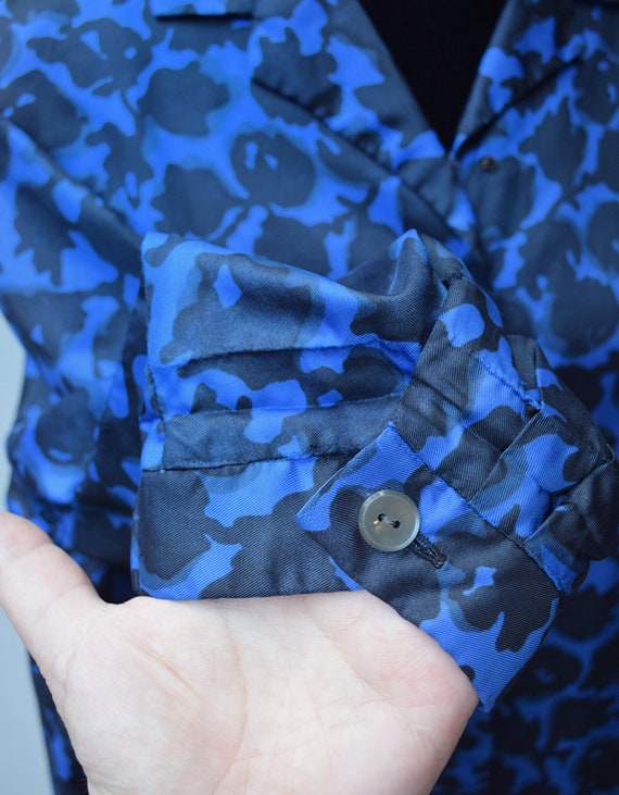 Vintage Volup 1960s Blue Jacket with Black Floral… - image 4