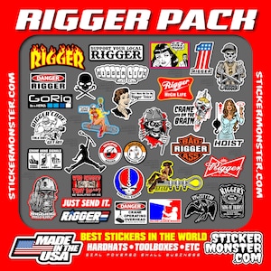 RIGGER SIGNALPERSON CRANE 32 Hard Hat Stickers, HardHat Sticker & Decals, Helmet, Lunch Box, Welder, Iron Worker  Free Shipping