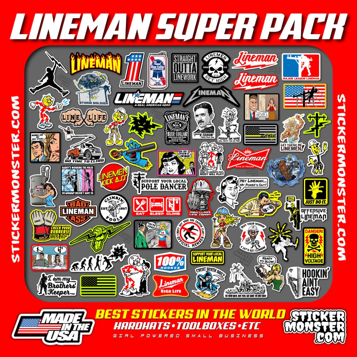 LINEMAN Hard Hat Stickers 64 Total Hardhat Sticker and Etsy