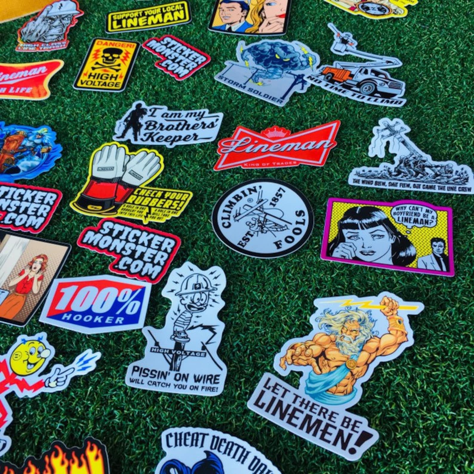 LINEMAN Hard Hat Stickers 64 total hardhat Sticker and Etsy