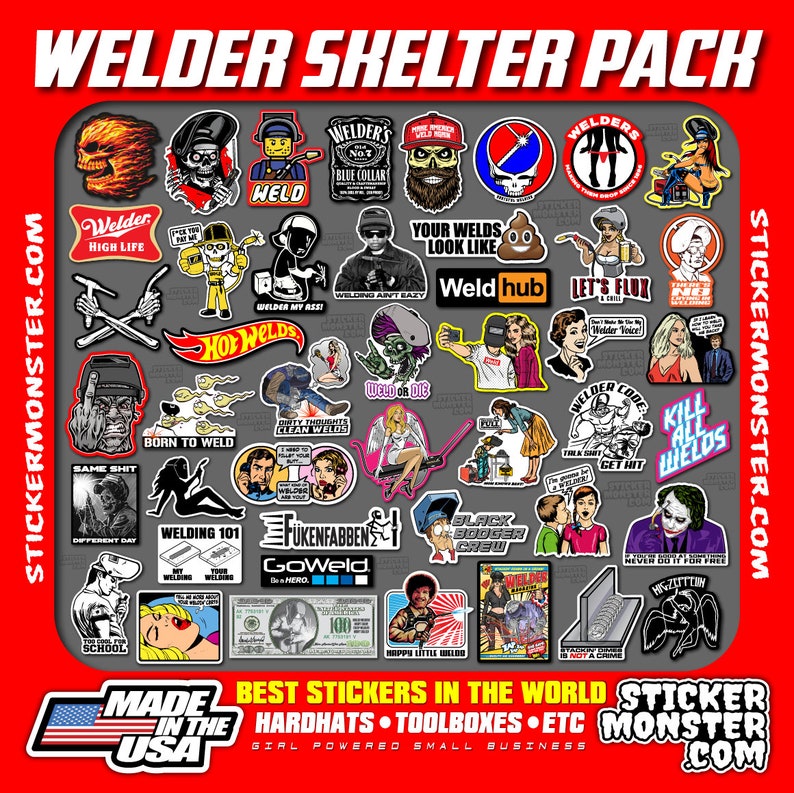 WELDER SKELTER 40 Hard Hat Stickers Toolbox Decals Welding Etsy