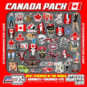 CANADA PACK Hard Hat Stickers (40) HardHat Sticker & Decals, Canadian, Canuck - Free Shipping in USA