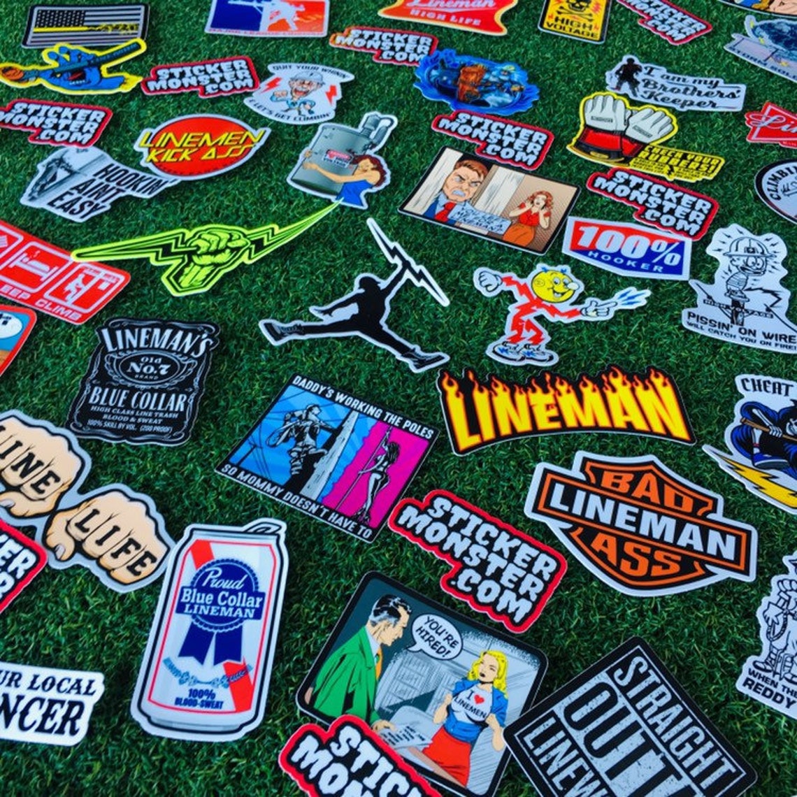 LINEMAN Hard Hat Stickers 64 total hardhat Sticker and Etsy