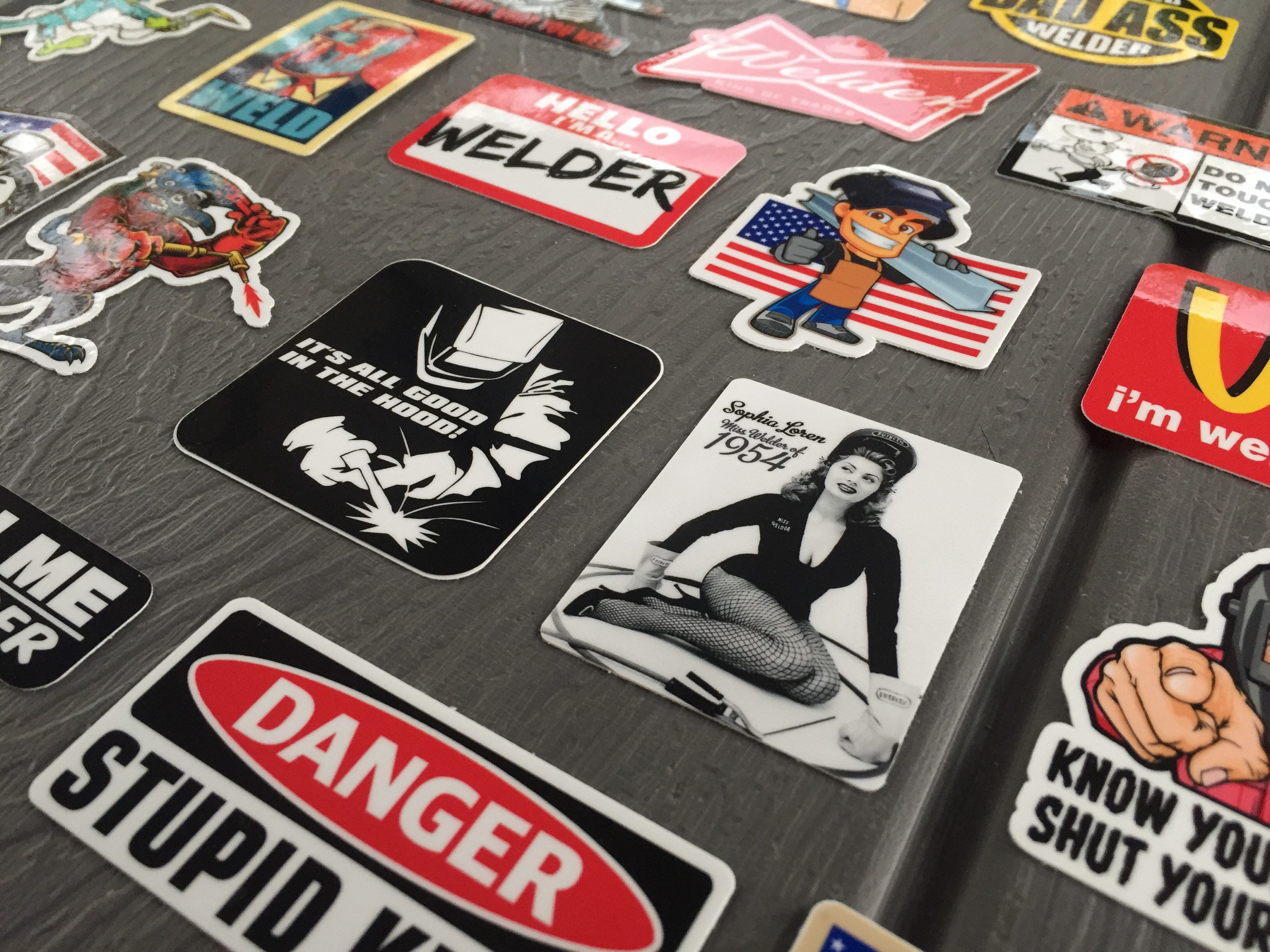 2x Certified Bad Ass Welder Hard Hat Stickers - Welding Helmet Decals - (Pair) E - Foto 2