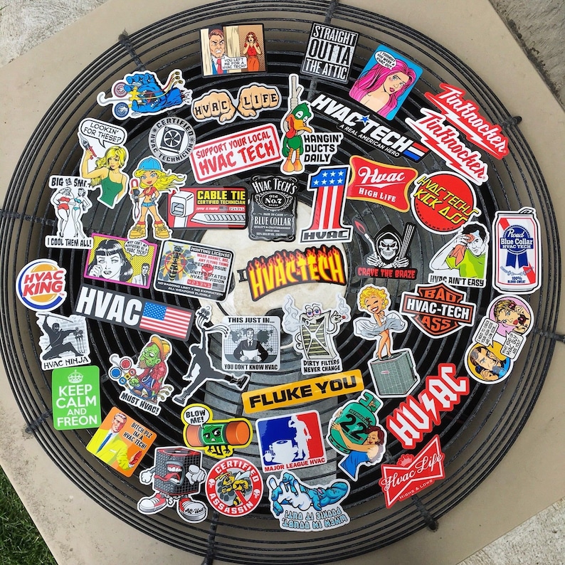 HVAC TECH Hard Hat Stickers 45 Hardhat Sticker and Decals Etsy UK