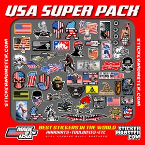 PAQUETE SUPERIOR de pegatinas para casco de seguridad de EE. UU. (más de 50) Pegatinas y calcomanías para casco de seguridad, casco, caja de herramientas y lonchera, soldador, 2a, Merica, capó, envío gratuito