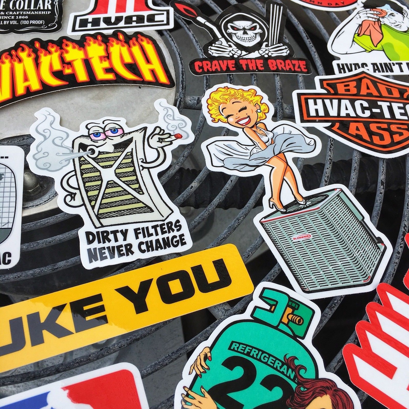 HVAC TECH Hard Hat Stickers 45 hardhat Sticker and Decals Etsy