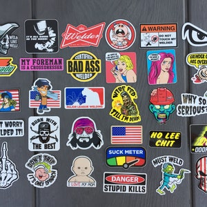 WELDER Hard Hat Stickers, 30 Total Hardhat Sticker and Decals, Helmet ...