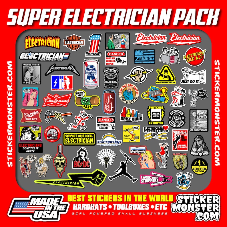 NEW ELECTRICIAN Hard Hat Stickers 55 Hardhat Sticker and Etsy