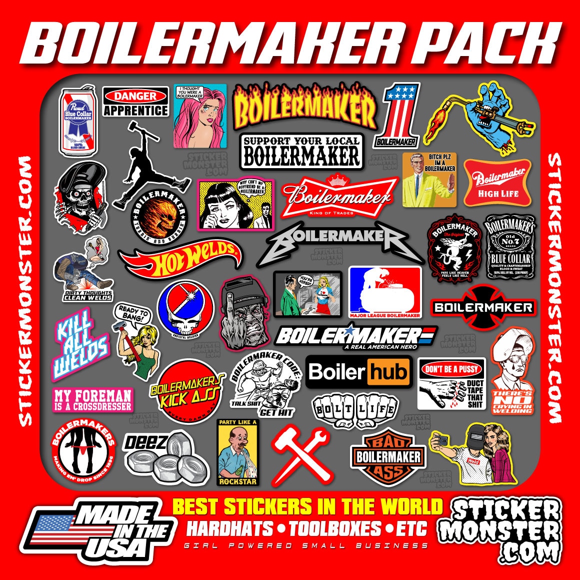 BOILERMAKER Welder, Hard Hat Stickers, 40 total hardhat Sticker and Decals, Helmet, welding hood, welders, pipefitters FREE SHIPPING