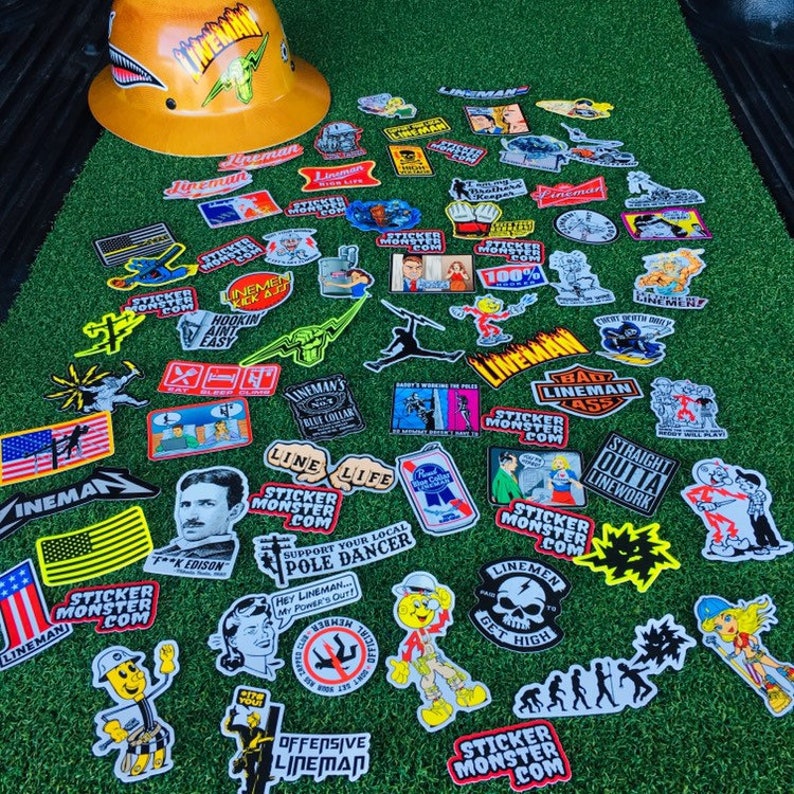 LINEMAN Hard Hat Stickers 64 Total Hardhat Sticker and Etsy