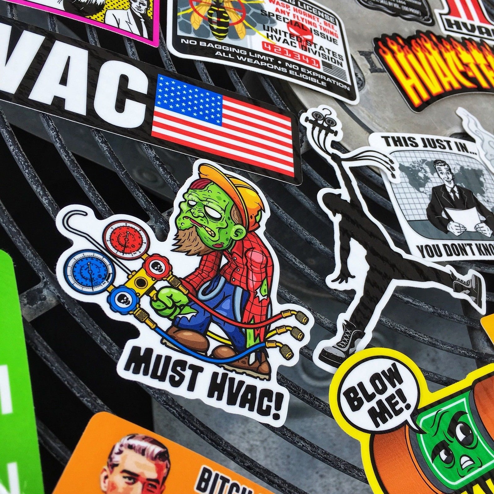 HVAC TECH Hard Hat Stickers 45 hardhat Sticker and Decals Etsy