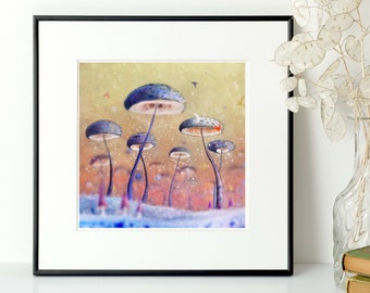 Balade en bleu - Photo, Tirage d'art (champignons, forêt, fineart, artprint, popsurrealism)