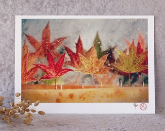 Jour d'automne - Photo, Tirage d'art (forêt, arbres, silhouette, automne, feuille, arbre, fineart, artprint, popsurrealism)