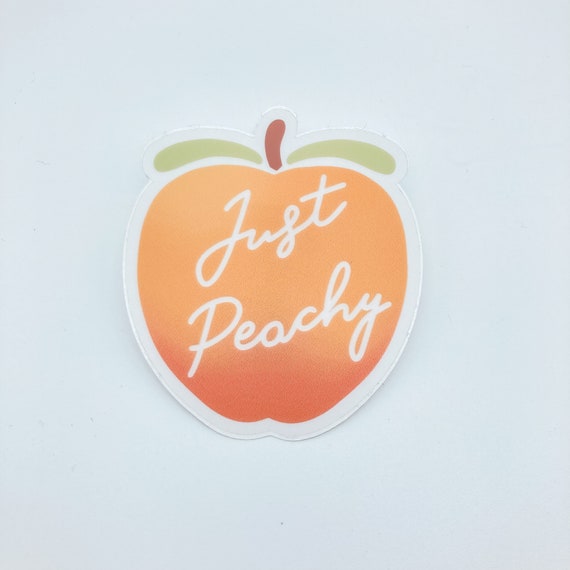 Just Peachy Vinyl Sticker | Cute Fruit Pastel Stickers |  Laptop, Water Bottle, Phone Case, or Notebook Decal