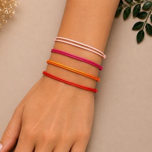 Adjustable Waxed Cord Bracelet Wish String Anklet Friendship Gift Minimalist Jewellery