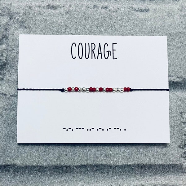 Courage morse code bracelet,morse code bracelet,self care gifts,get well soon gift,courage gift,friend gift,gifts for her,gift for him